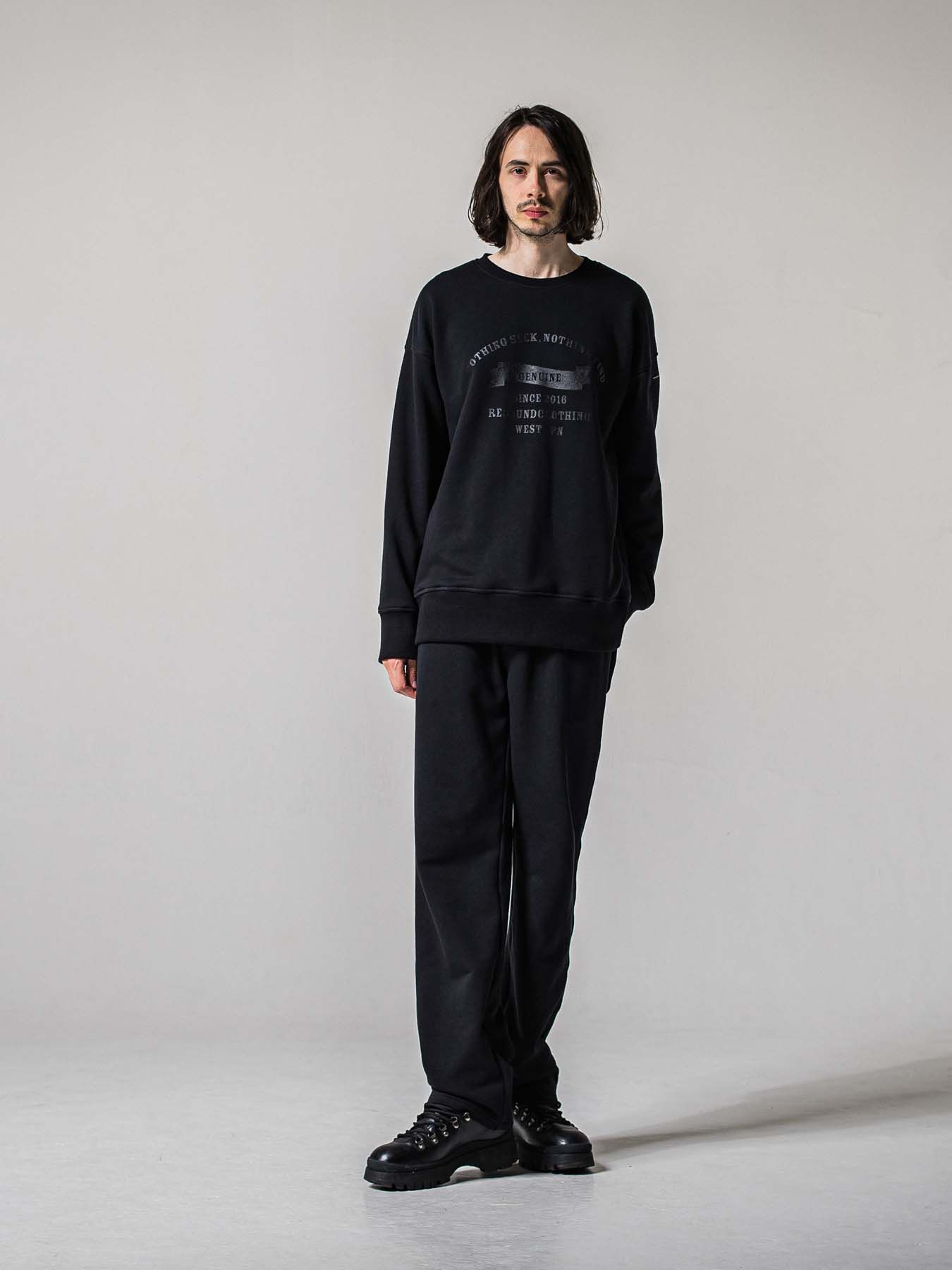 【予約品 11月16日(日) 締切】HF URAKE WIDE TUCK PANTS / 裏毛 セミワイドシルエット ワンタック イージーパンツ / ブラック