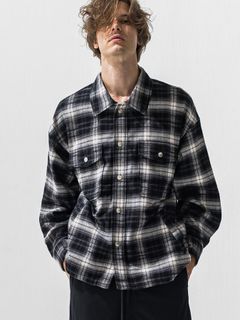 【予約品 9月6日(日) 締切】OLD SLUB CHECK JK / ヴィンテージ ネルジャケット / ブラック