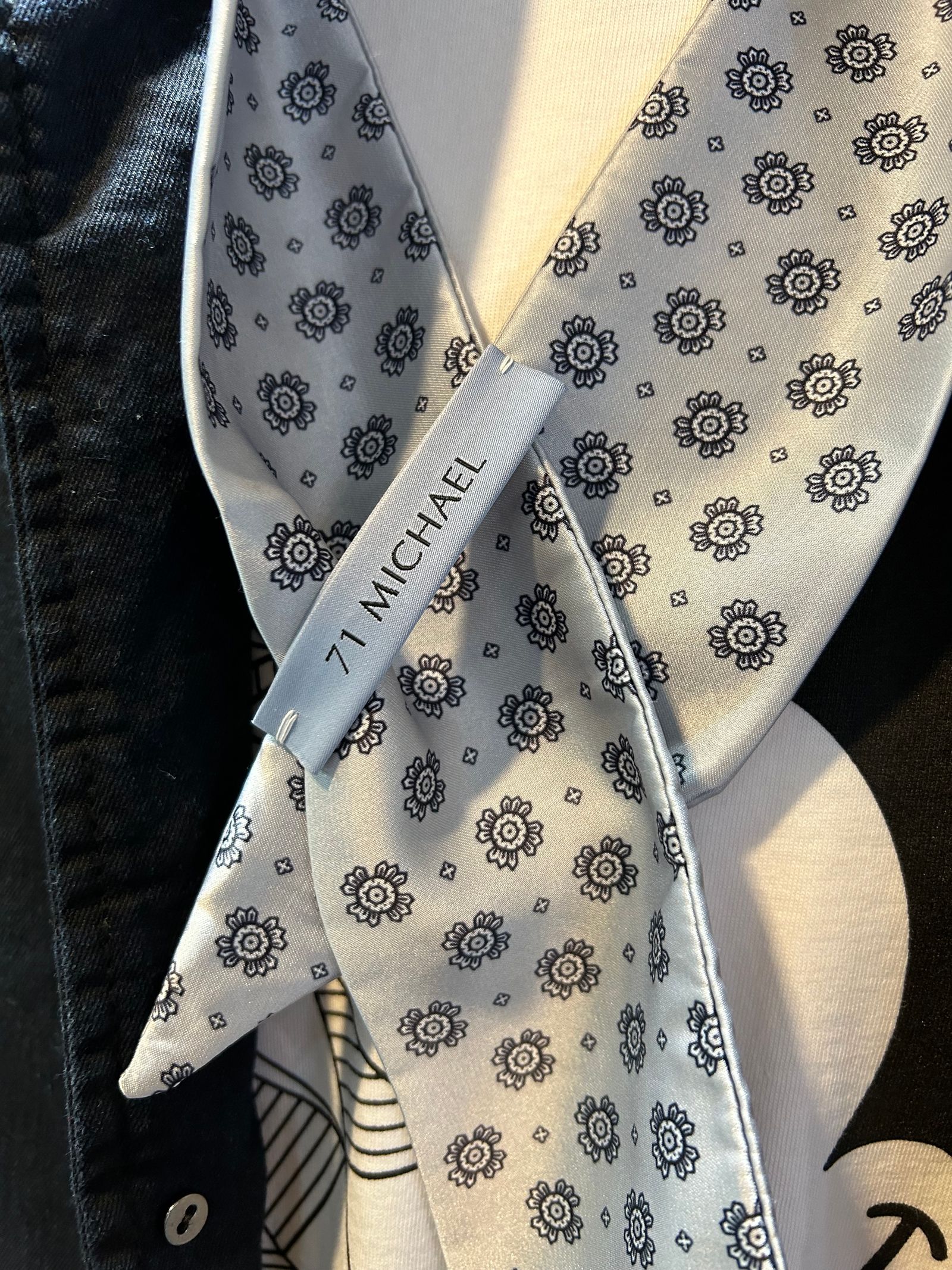 BOW SCARF ライトグレー【71MICHAELミッシェル】
