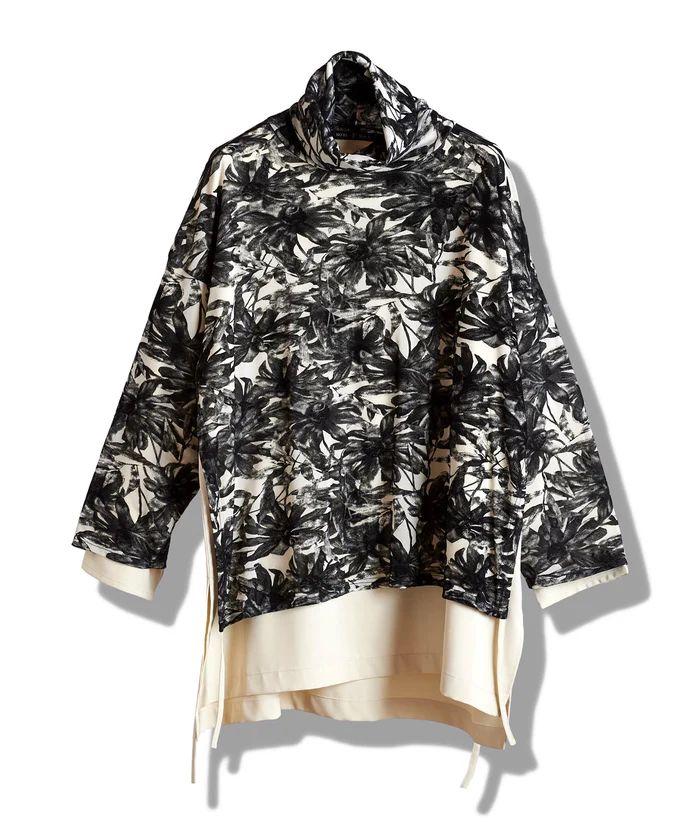 ボリュームネックギャザードレープPO BLACK【NO ID.】