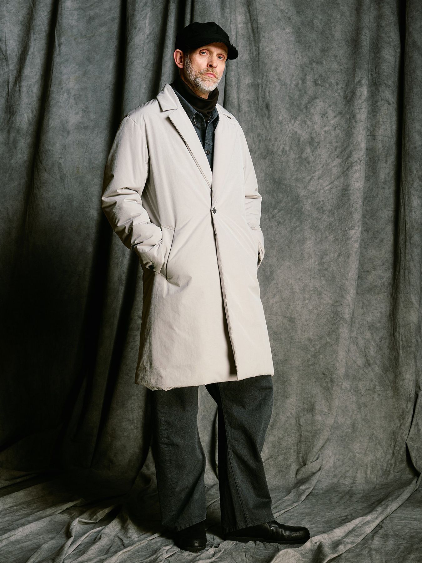 【予約品 4月19日(日) 18時締切】double breasted solid coat / ダブルブレスト ソリッド コート / フェードグレー