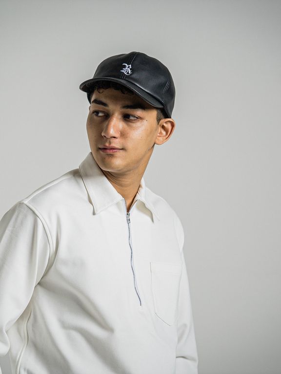 《予約9月1日18時締め》 LEATHER  LOW CAP  / キャップ / ブラック