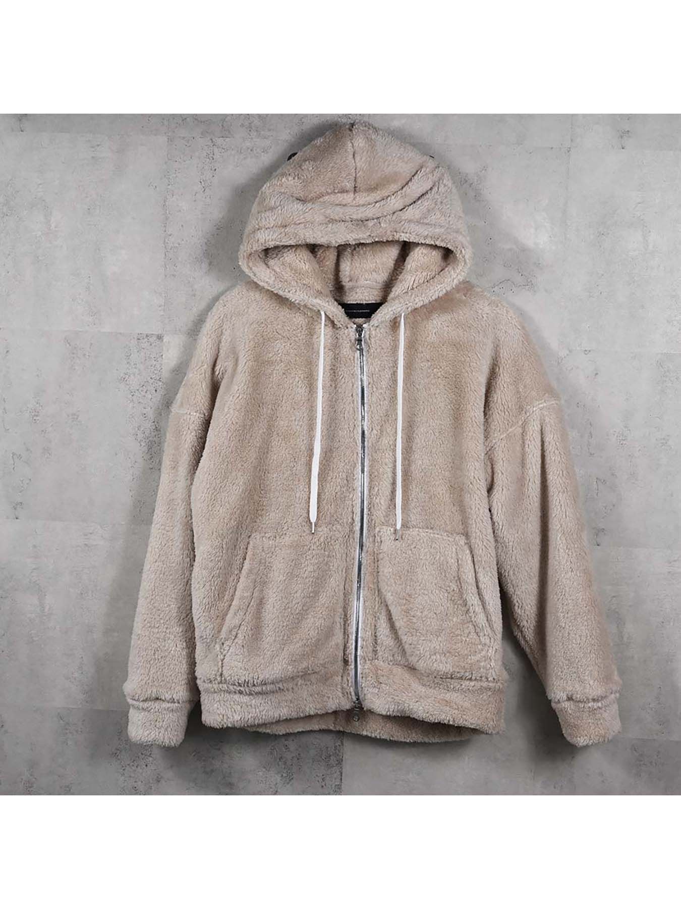 【予約品 】BOA ZIP LOOSE HOODIE / ボア ジップ ルーズフーディ / ブラウン