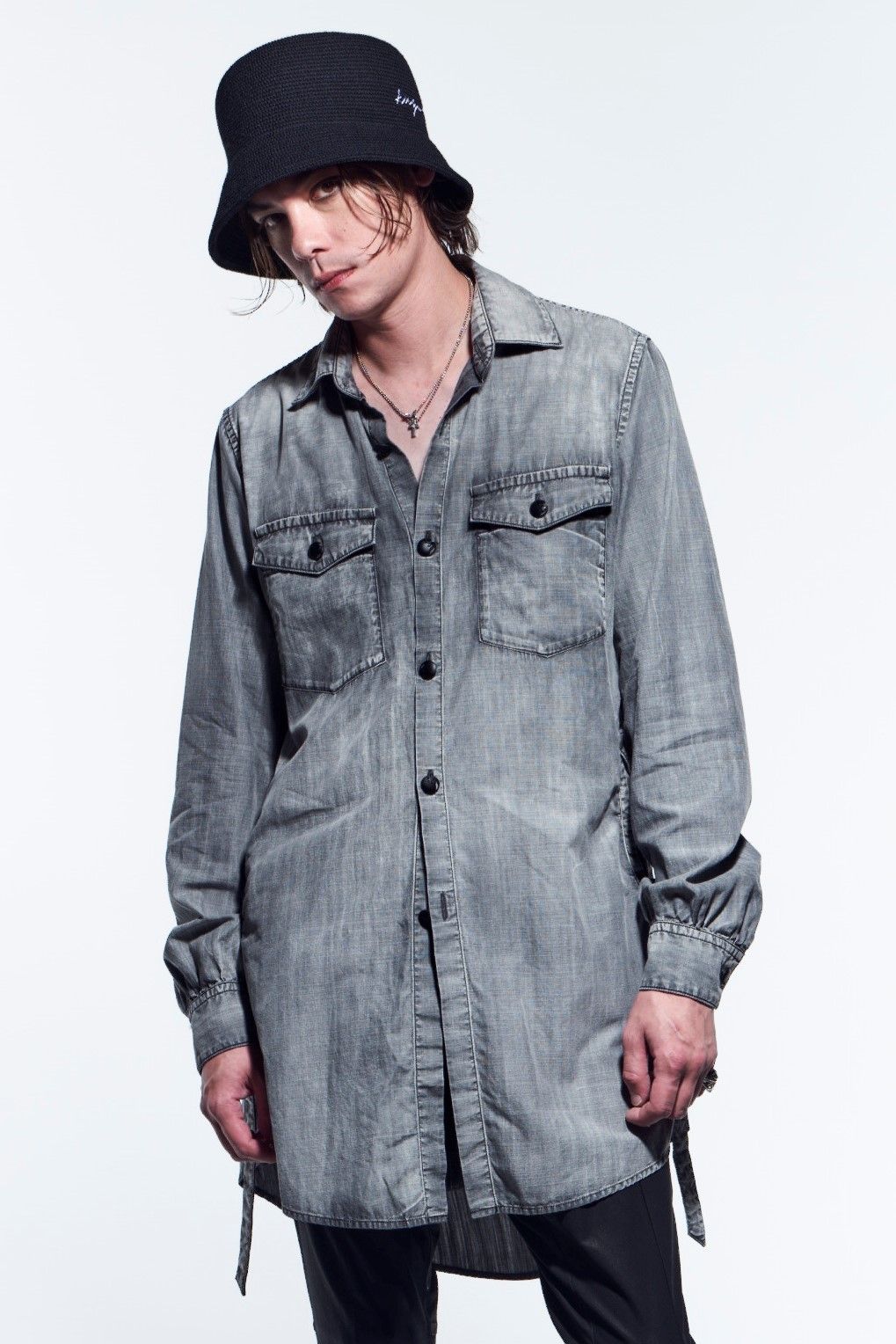 《予約品》 GatherSleevesShirts シャツ DungareeBleach / Grey 【kiryuyrik】 月入荷予定