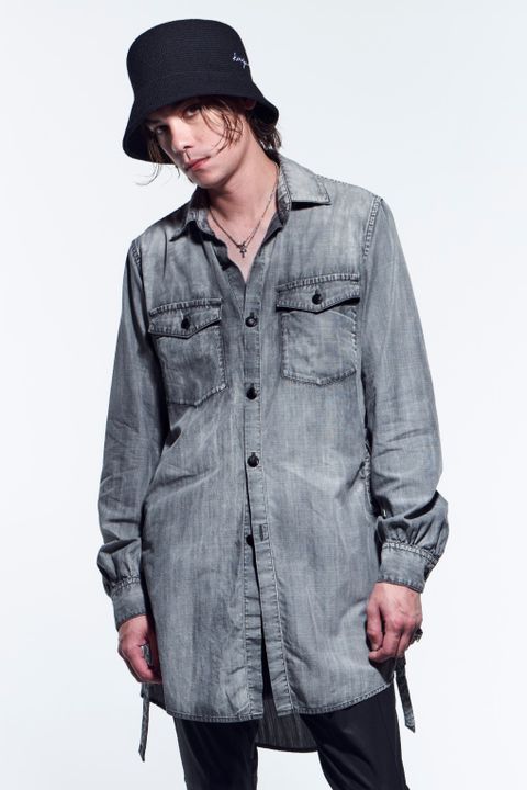 《予約品》 GatherSleevesShirts シャツ DungareeBleach / Grey 【kiryuyrik】 月入荷予定