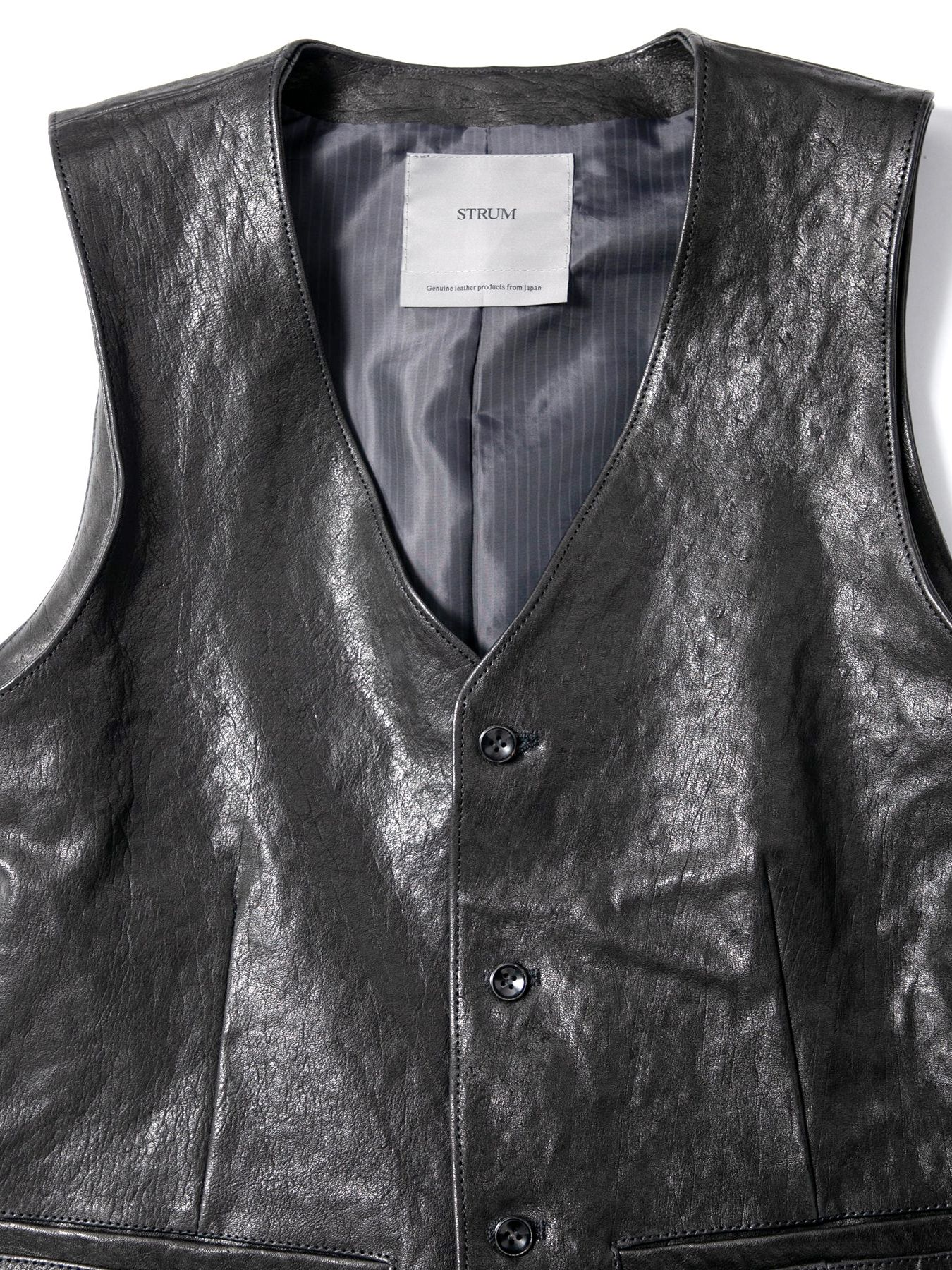 Pit Vegetable Full Tanned Shrunken Horsehide Tailored Vest / フルタンニン ピット鞣し シュリンクホースハイド テーラードベスト / ROVER
