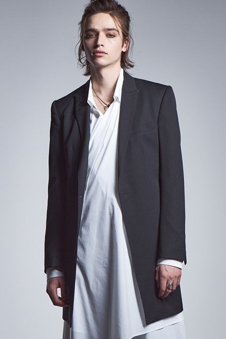 《予約品》 Long Peacked Jacket テーラードジャケット GabadineStretch / Black 【kiryuyrik】 11月入荷予定