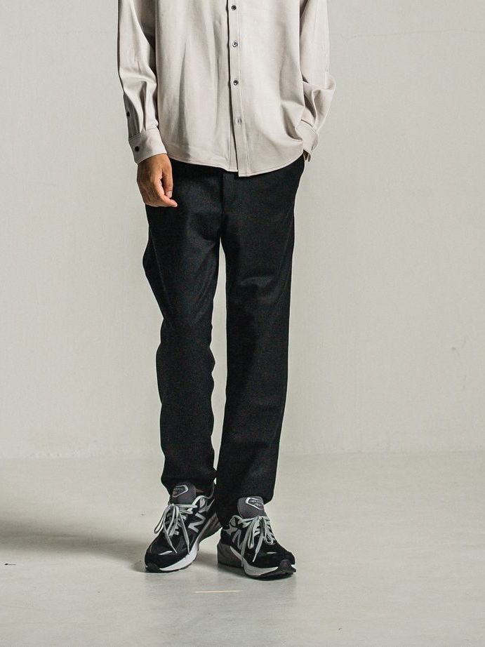 《予約9月1日18時締め》 PAT WIDE EASY PANTS  / カシミアウールパンツ / ブラック