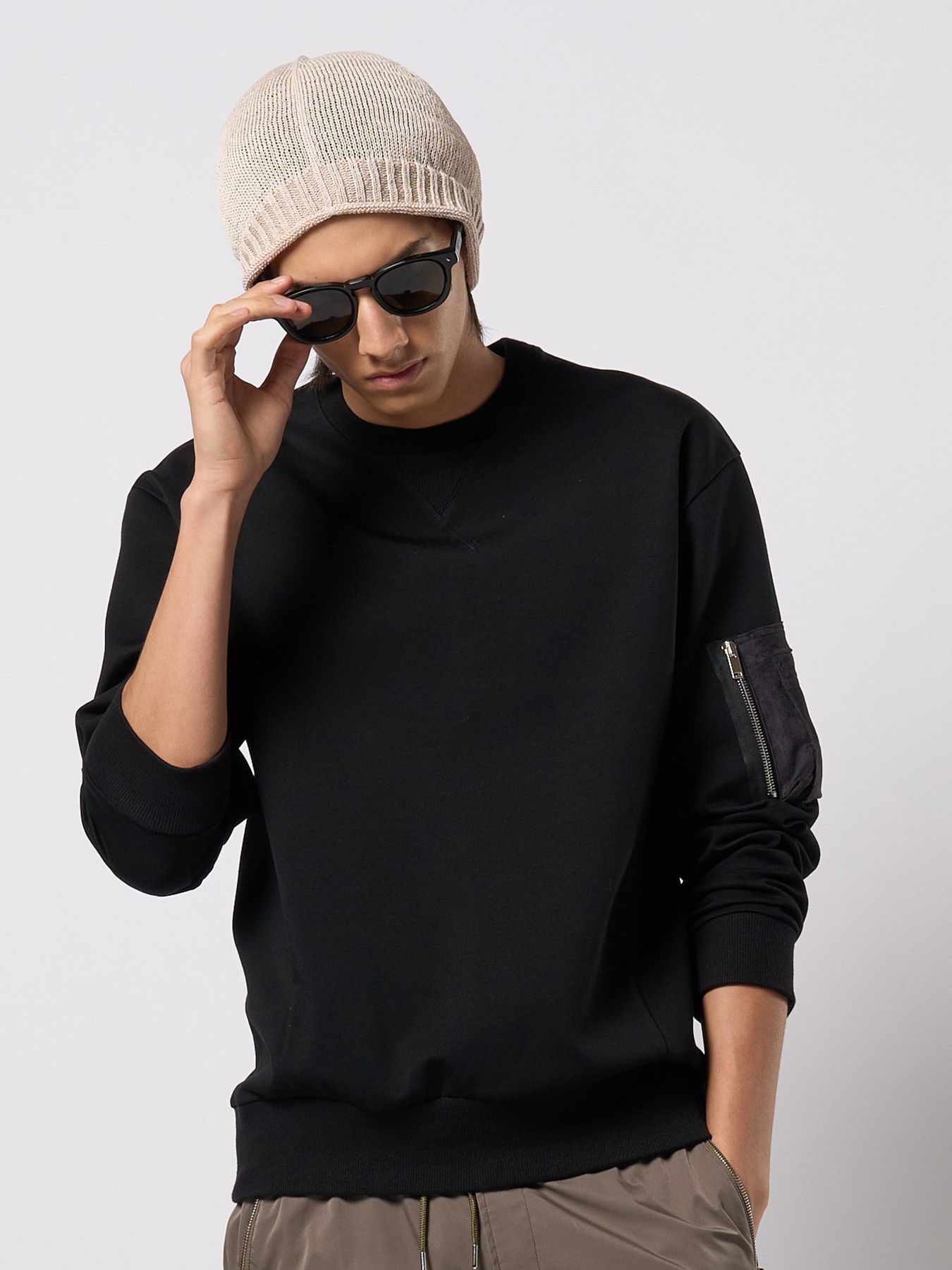 【予約品 9月23日(火) 締切】utility pocket sweatshirt / ユーティリティー ポケット スウェットシャツ / ブラック