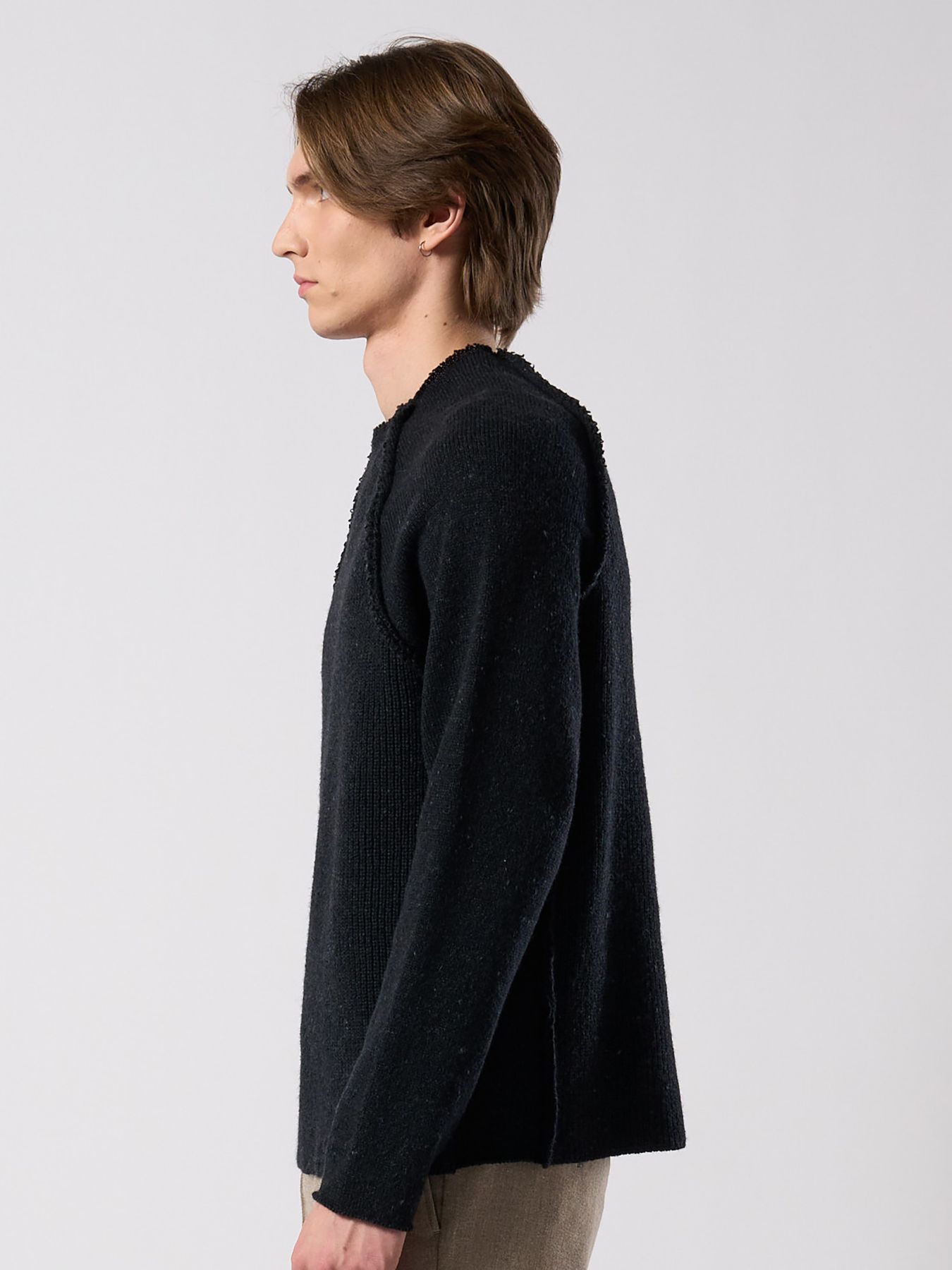 【予約品 4月19日(日) 18時締切】lomond×powder line high-neck knit / ライン ハイネックニット / ブラック