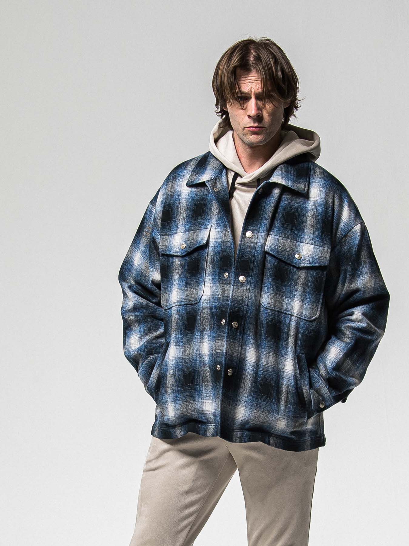 【予約品 8月31日(日) 締切】FLANNEL CHECK JK / フランネルチェック ジャケット / ブルー