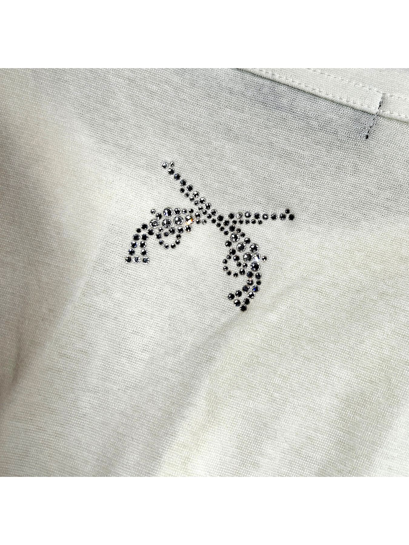 【予約品 8月10日(日) 締切 】WOMENS DRAPE CROSSGUN T / ドレープ クロスガン Tシャツ / クリスタル オフホワイト