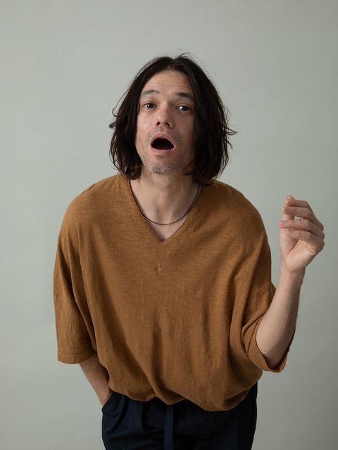 【予約品 】KITE V-NECK / Vネック ニットT / キャメル