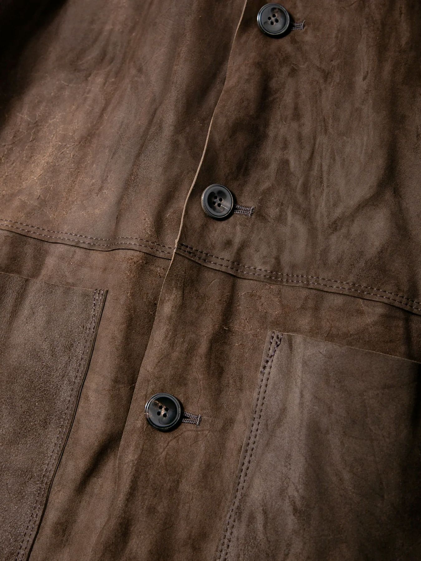 Hybrid Vegetable Tanned Calfskin Middle Coat / ハイブリッド タンニン鞣し カーフスキン ミドルコート / DEAD MAN