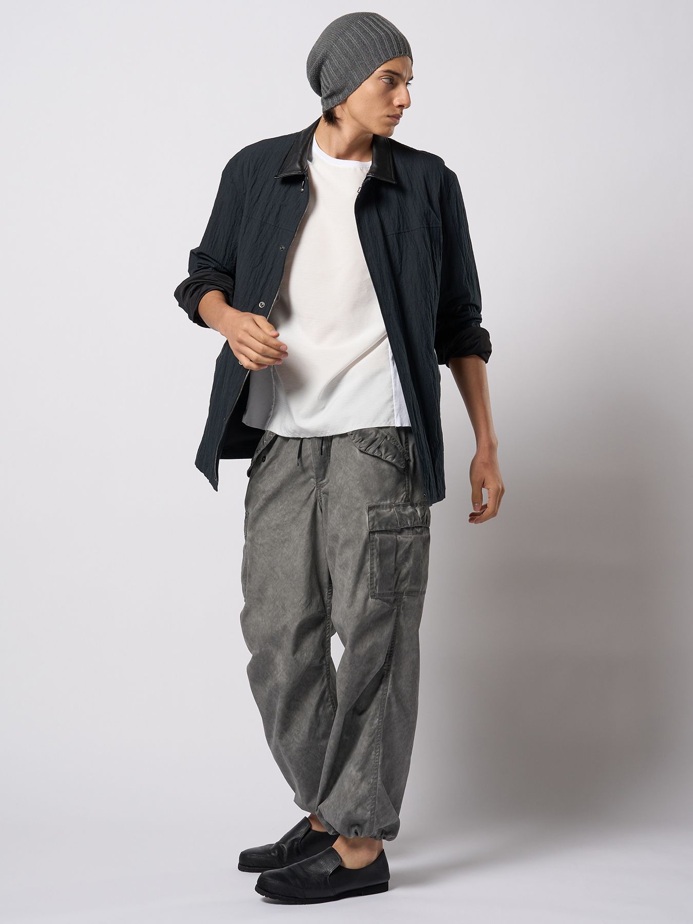 【予約品 9月23日(火) 締切】comfy 2-way knit watch / コンフィー 2ウェイ ニットワッチキャップ / チャコール