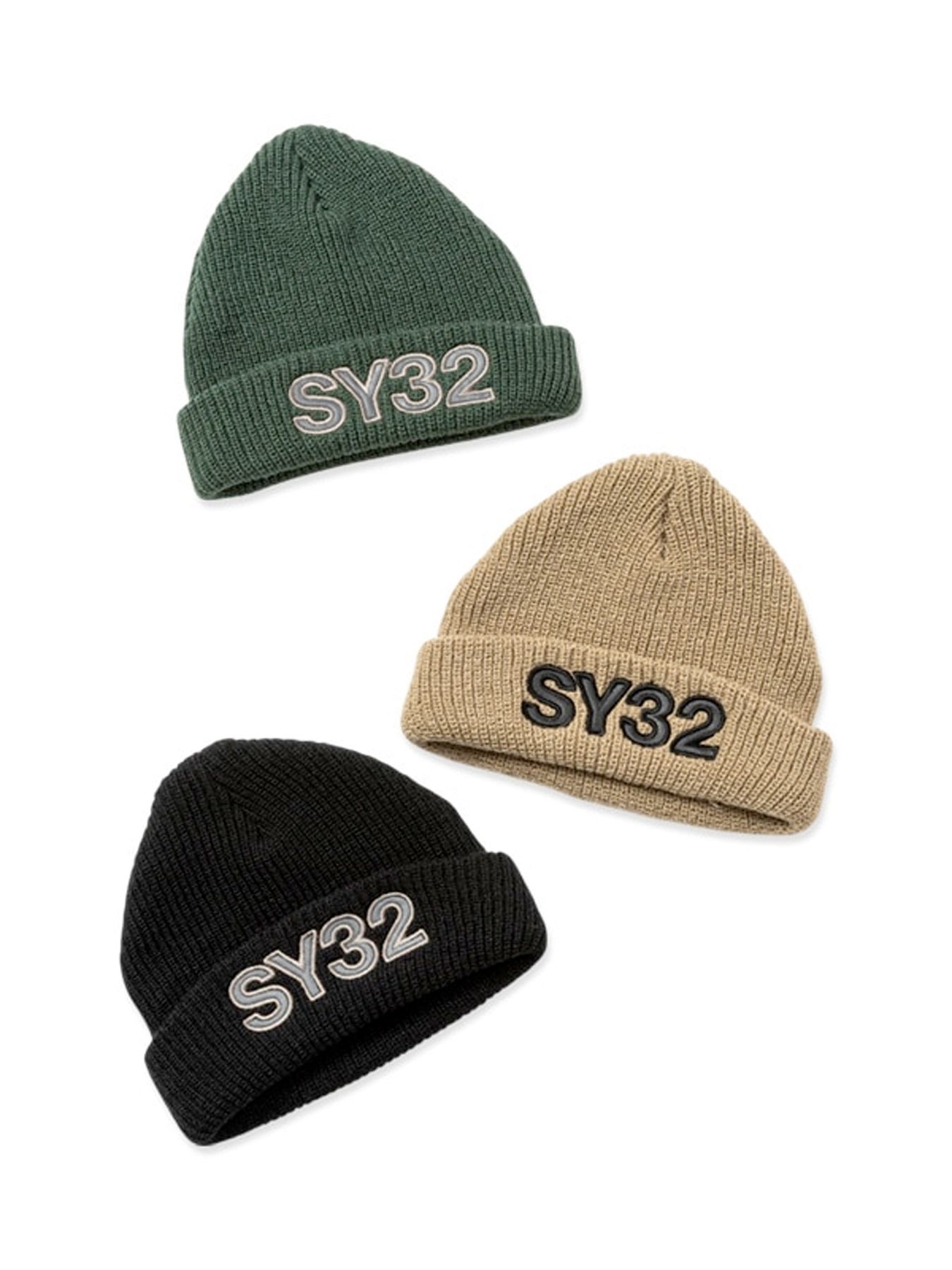 EMBROIDERY KNIT BEANIE / ロゴ刺繍 ニットキャップ / ベージュ 【SY32 by SWEET YEARS GOLF】