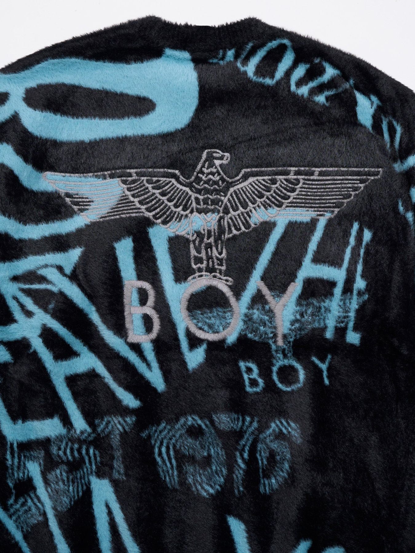 ”LEAVE THE BOY ALONE" SHAGGY JACQUARD KNIT / ジャガードニット / ブラック