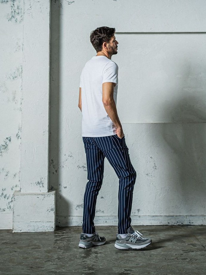 《予約11月17日19時締め》 CHRIS EASY  PANTS / イージーパンツ / ネイビー・ストライプ