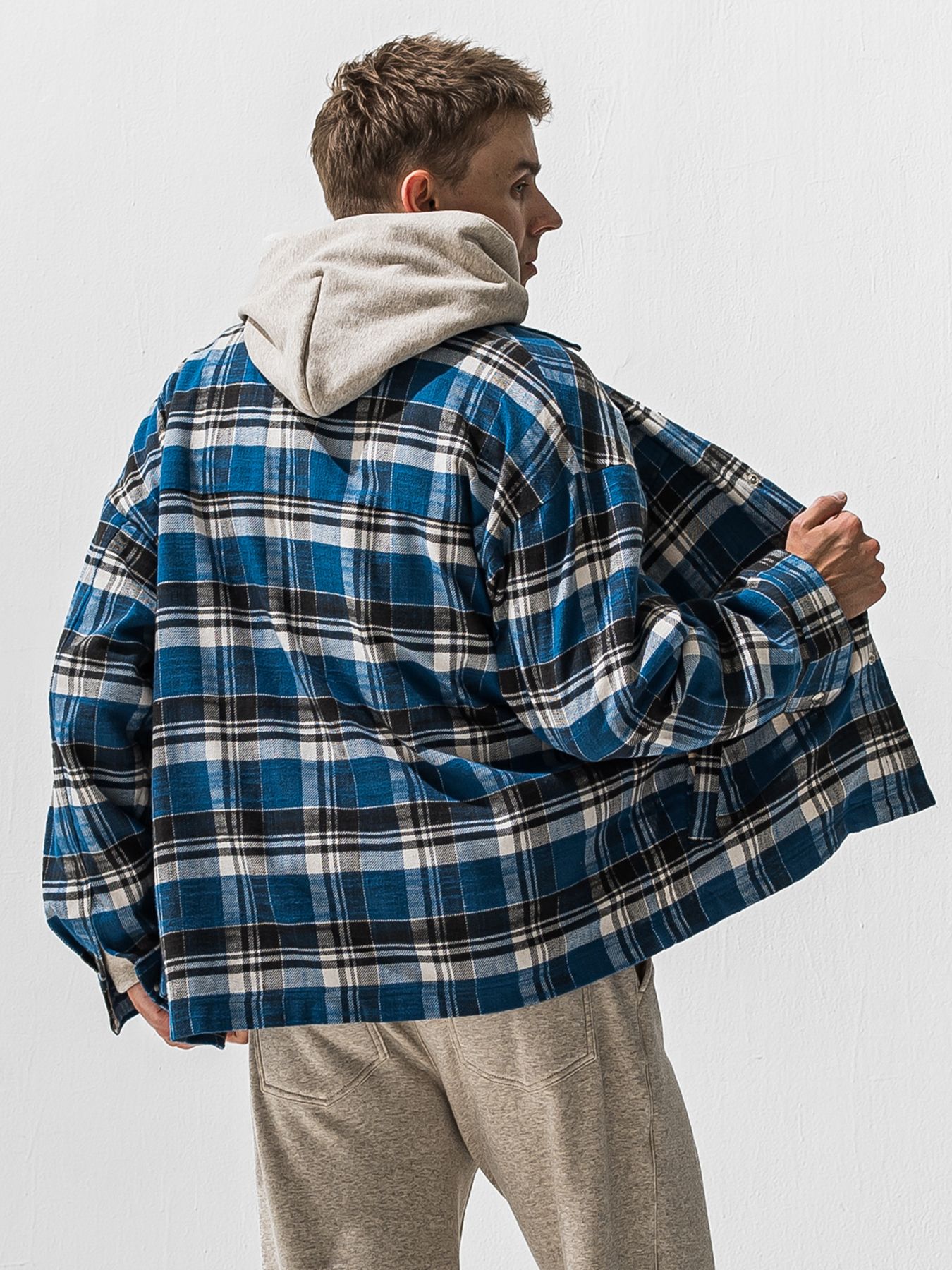 【予約品 9月6日(日) 締切】OLD SLUB CHECK JK / ヴィンテージ ネルジャケット / ブルー