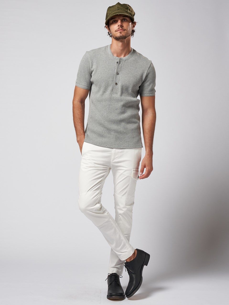 《予約品》 waffle henley / Tシャツ / グレー