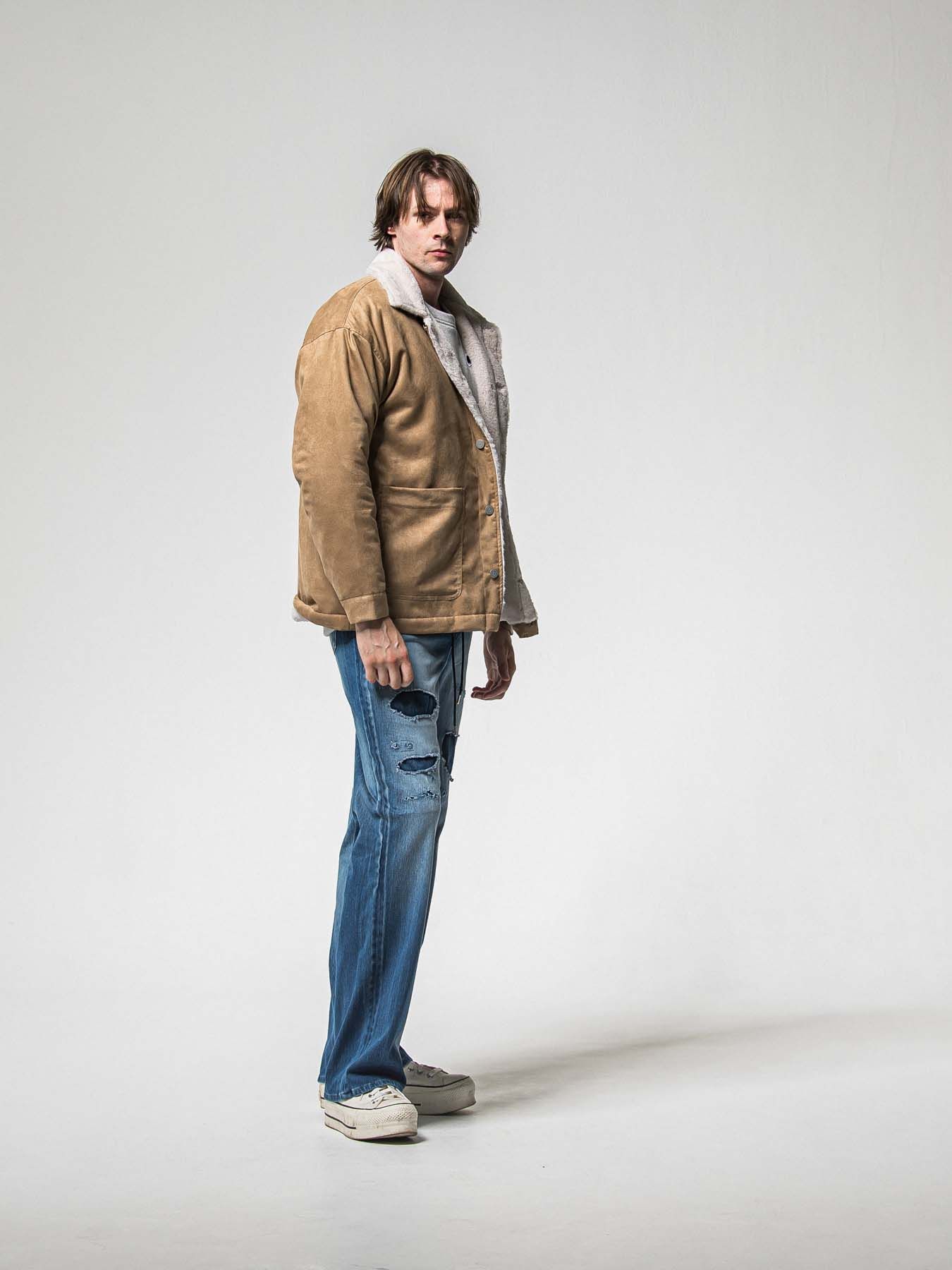 【予約品 】SUEDE FUR CAVER ALL / スウェードファーカバーオール / ブラウン