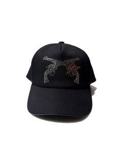 【予約品 3月9日(月) 18:00 締切】CROSSGUN STAR BB CAP / クリスタル クロスガン スター ベースボールキャップ / ブラック×ライトローズ