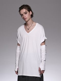 《予約品6/17締め》 Flare V-Neck T-Shirt / フレアVネックTシャツ / ホワイト