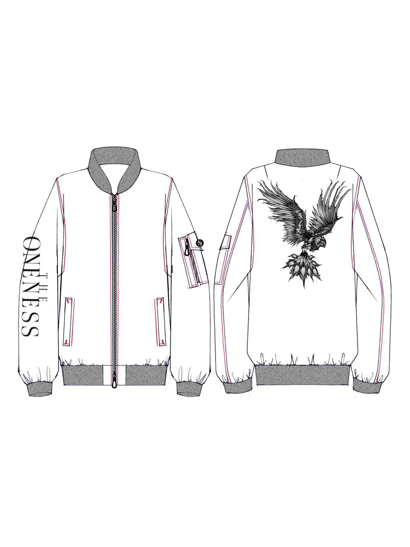 【予約品 5月18日(日) 締切】Reversible Bomber Jacket / リバーシブル ボンバージャケット / ブラック&ホワイト刺繍
