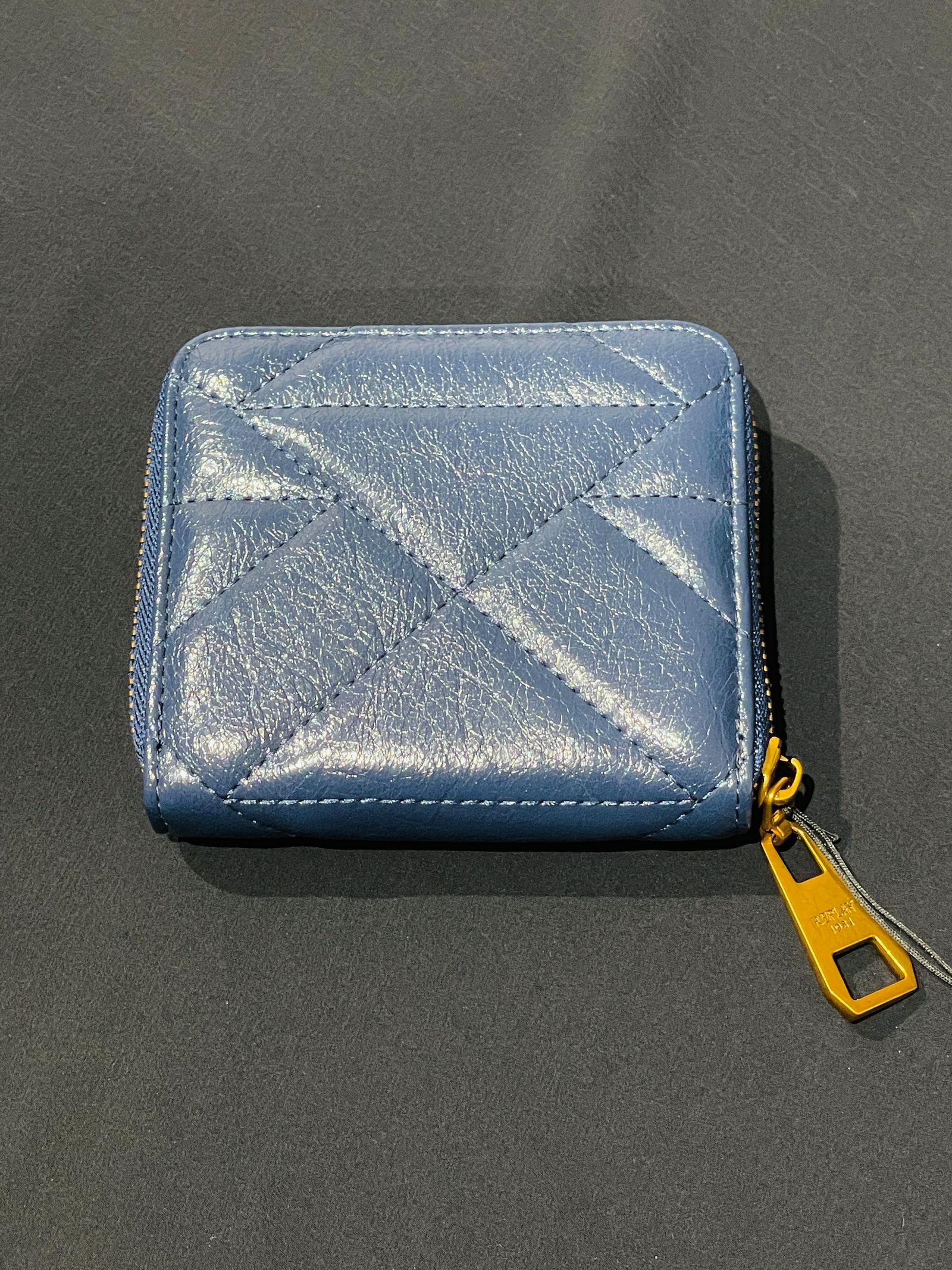 キルティングコンパクト財布 / ブルー