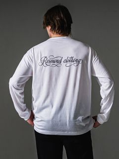 【予約品】PIN ST RC over longsleave Tee / ピンストライプロゴ オーバーサイズ ロングスリーブ Tシャツ / ホワイト