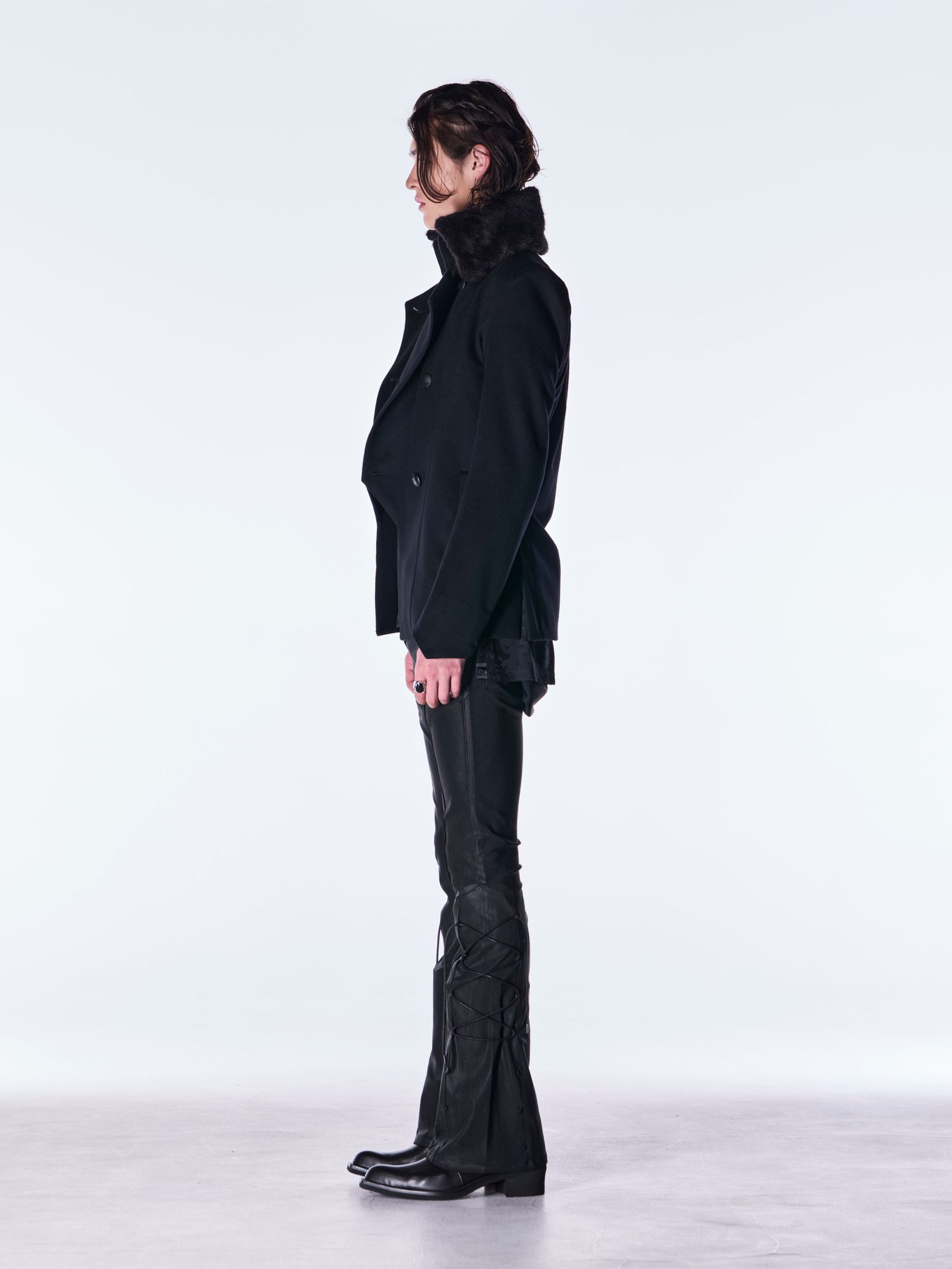 【予約品 6月29日(月) 締切】Beaver Fur Napoleon Jacket / ファー ナポレオンジャケット / ブラック