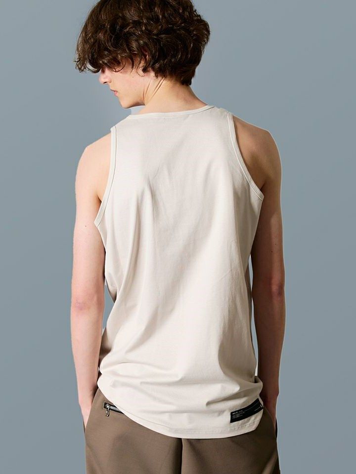 LOGO ZIP TEE×TANK TOP TシャツXタンクセット / モカチャコール×ベージュ