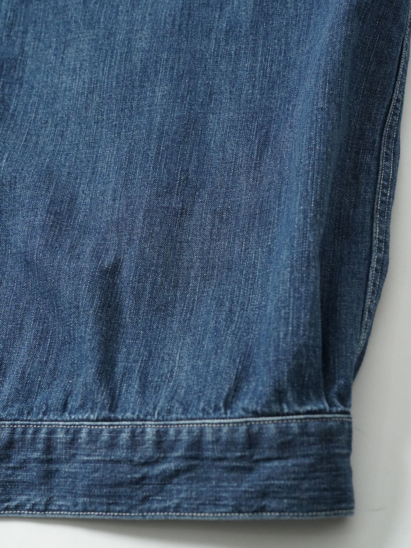 【予約品 5月27日(水) 締切】BOURGERON-DENIMJACKET aged / エイジド加工 ライトオンスデニム シャツジャケット / インディゴ