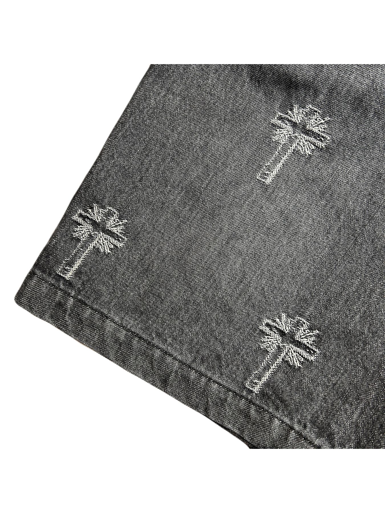 【予約品 8月10日(日) 締切 】CROSS JQ DENIM PT / クロスジャガード デニムパンツ / ブラック