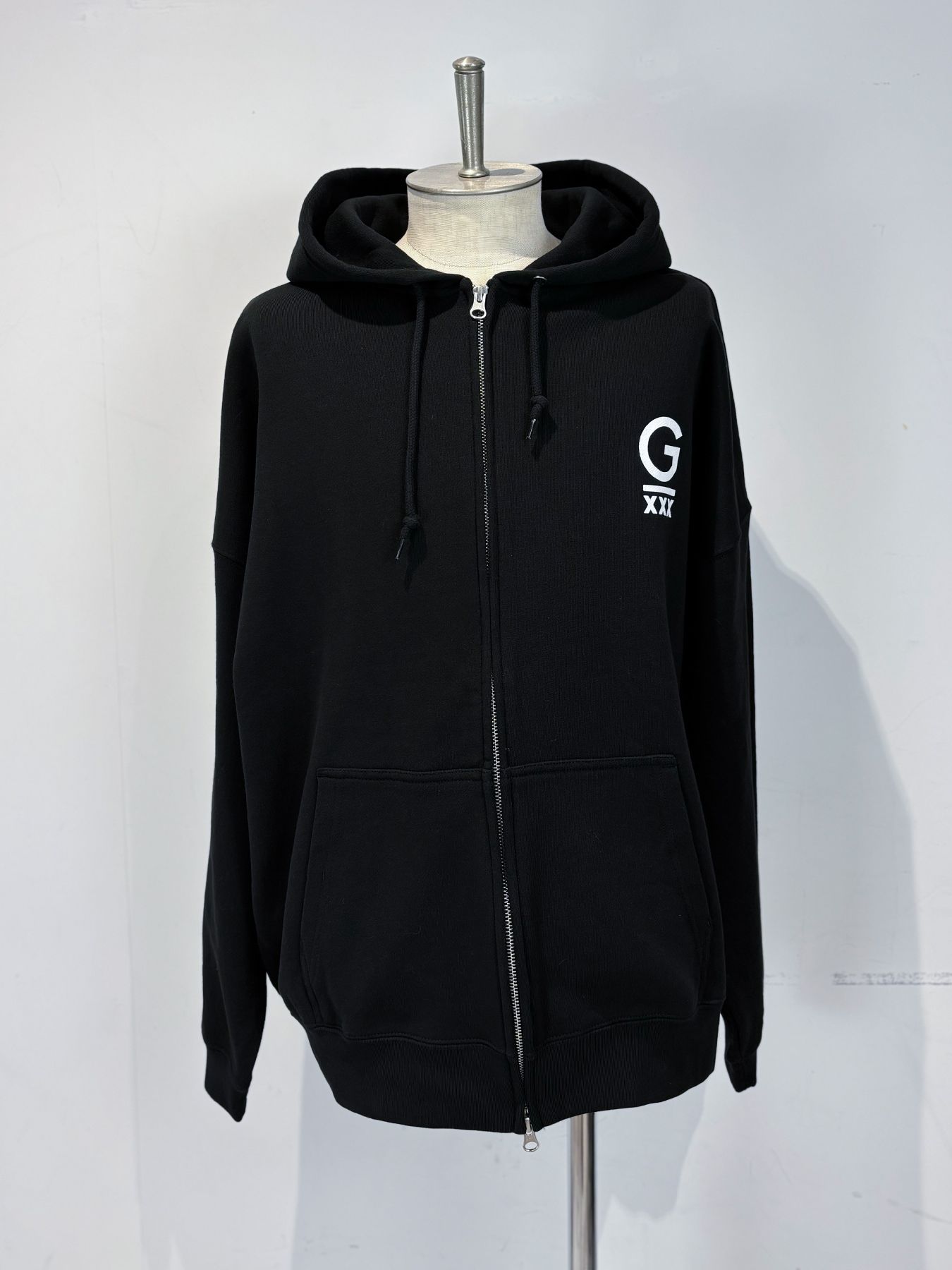 GODSIZE CLOCK RELAXED FIT ZIP HOODIE / ブラック