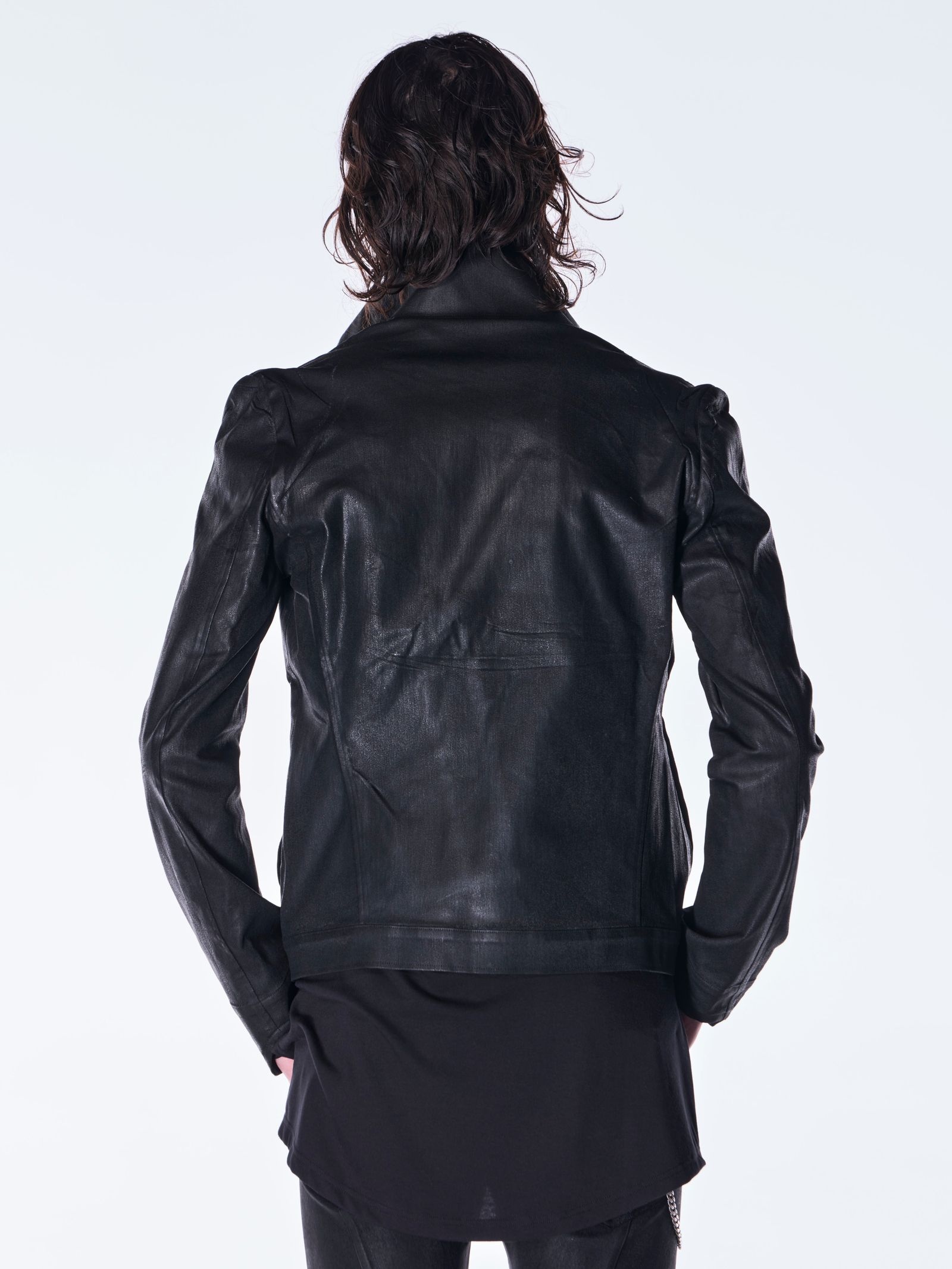 【予約品 6月29日(月) 締切】Coating Denim Napoleon Blouson / コーティング デニム ナポレオンブルゾン / ブラック