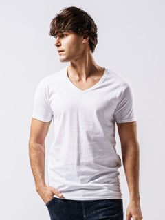 《予約品》 basic V-neck S/S / VネックTシャツ / ホワイト