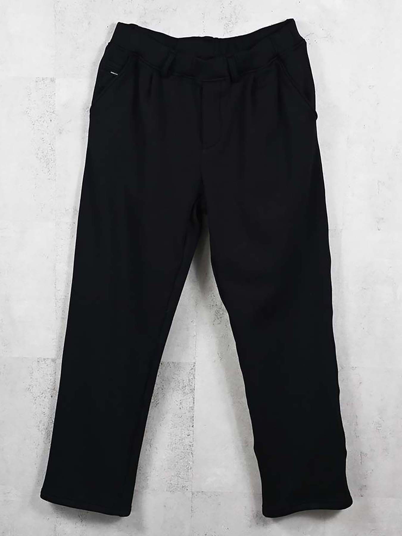 【予約品 8月31日(日) 締切】 VELOURS FLEECE WIDE TUCK PANTS / ベロアフリース ワイドタックパンツ / ブラック