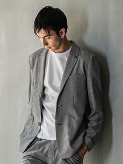 《予約品》 GARY JACKET / シアサッカー 2Bテーラードジャケット / チドリ