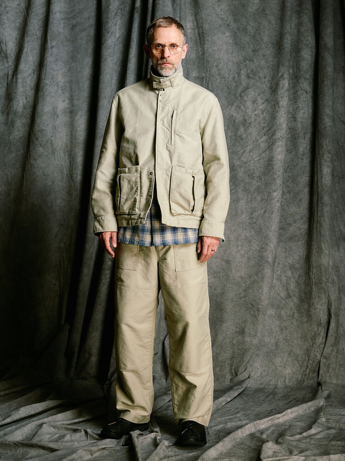 【予約品 4月19日(日) 18時締切】heavy moleskin short coverall jacket / ヘビーモールスキン ショートカバーオールジャケット / ライトカーキ