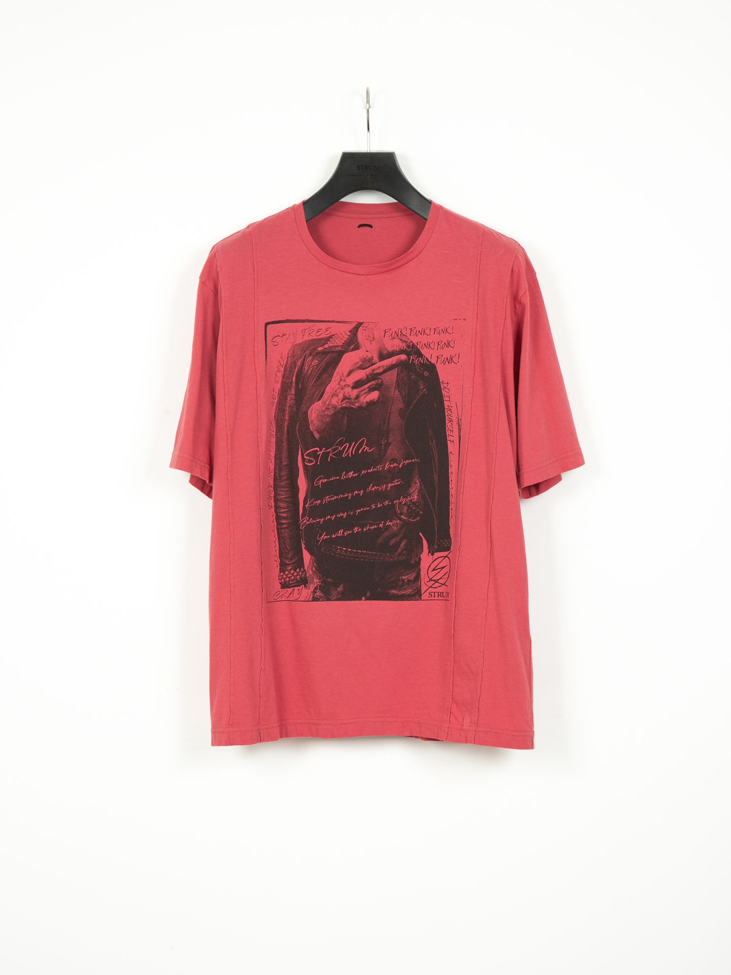 コラボ30/- ナチュラルソフト天竺『 FxxK THE WORLD』ワイド Tシャツ（オーバーサイズ） - RED
