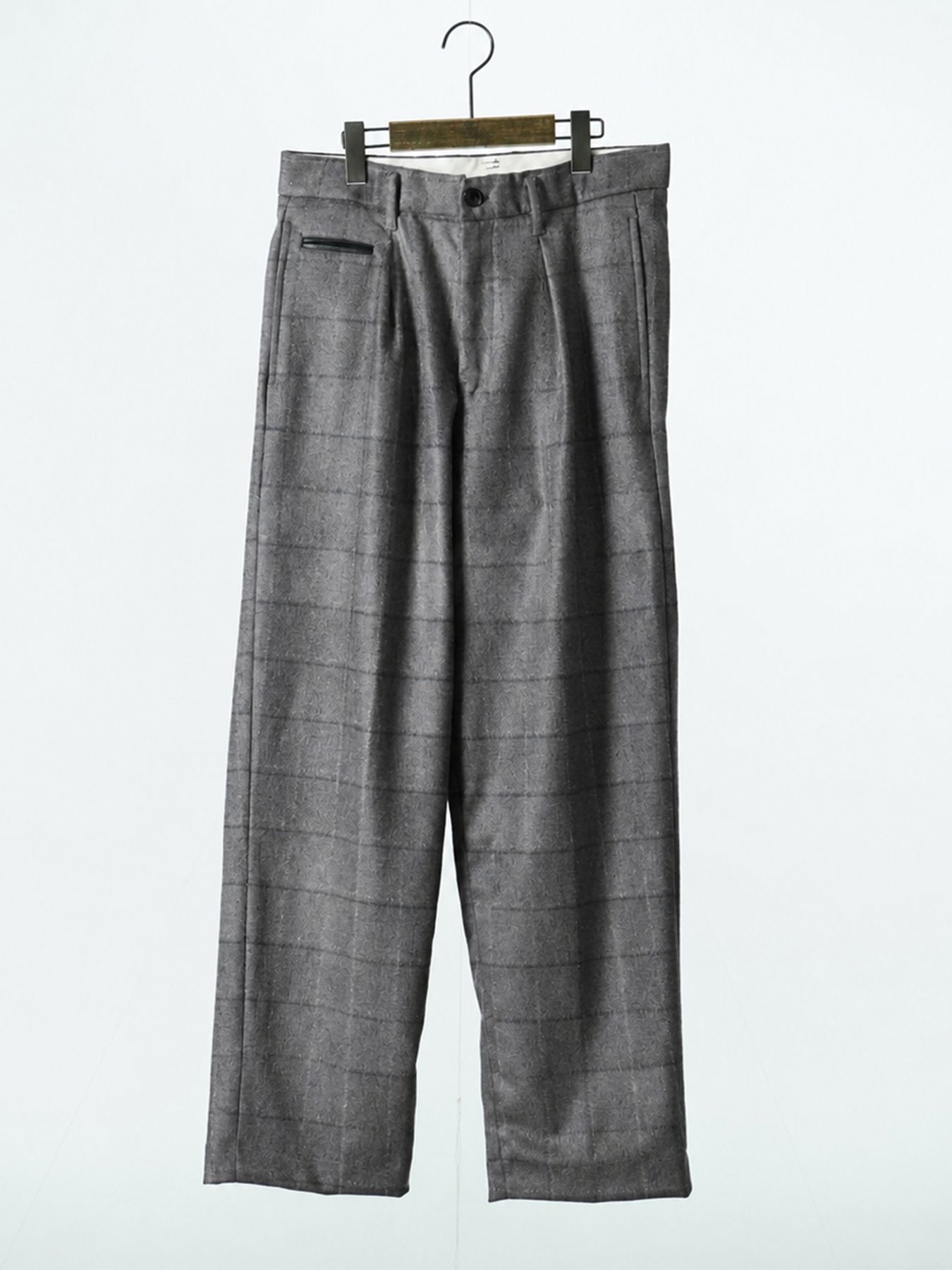 【予約品 7月5日(日) 締切】WOOLBASTE TROUSERS windowpane / ウィンドーペイン ウールトラウザーズ / グレーチェック