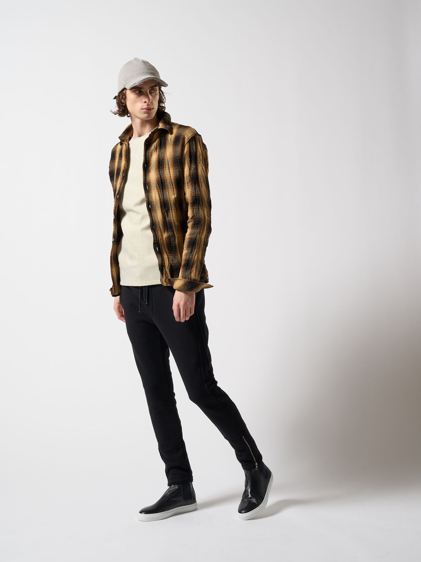 【予約品】 twist wrinkle check / シャツ / イエロー