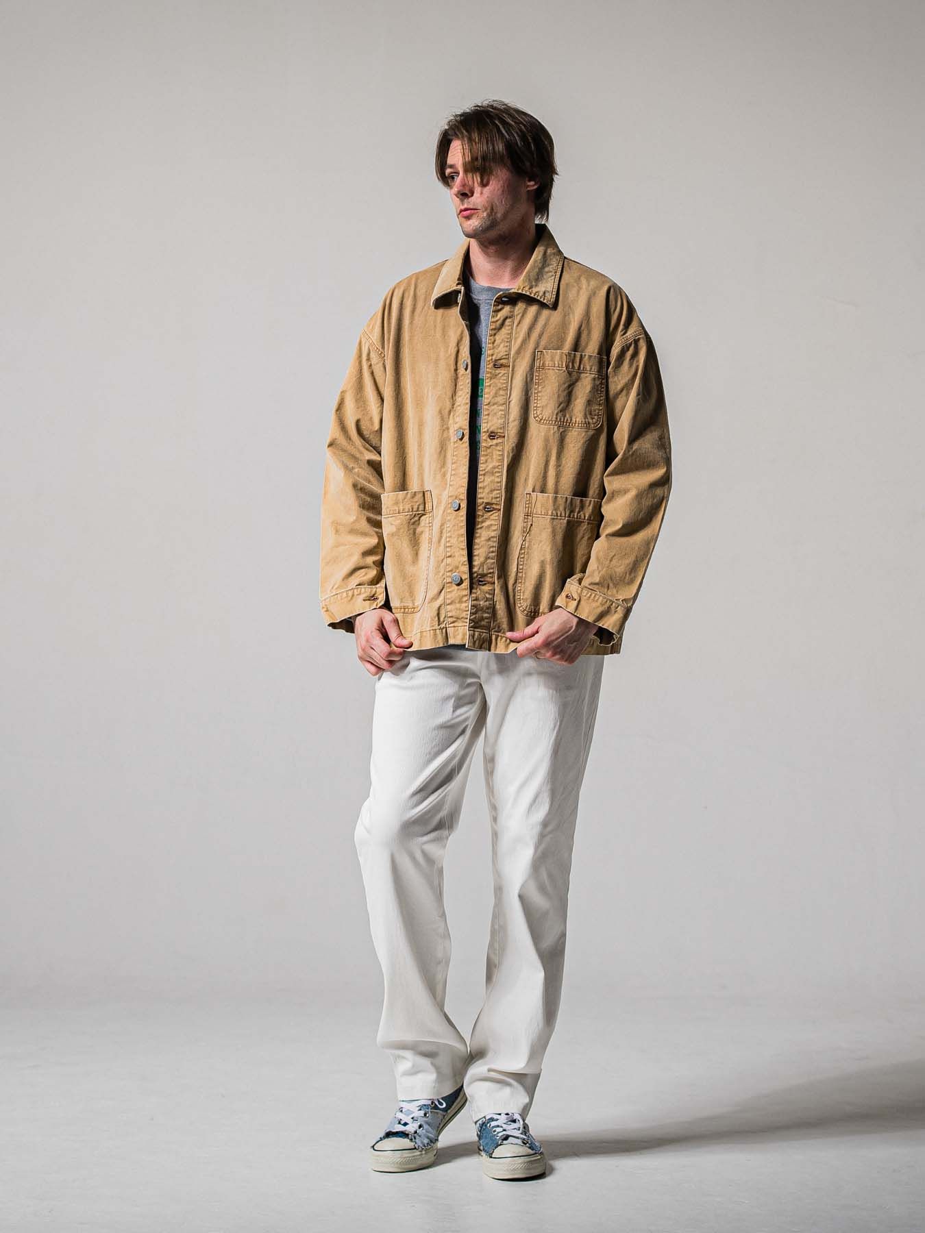 【予約品 11月16日(日) 締切】DENIM JERSEY WIDE PT / デニムジャージ セミワイドシルエット ワンタックイージーパンツ / ホワイト