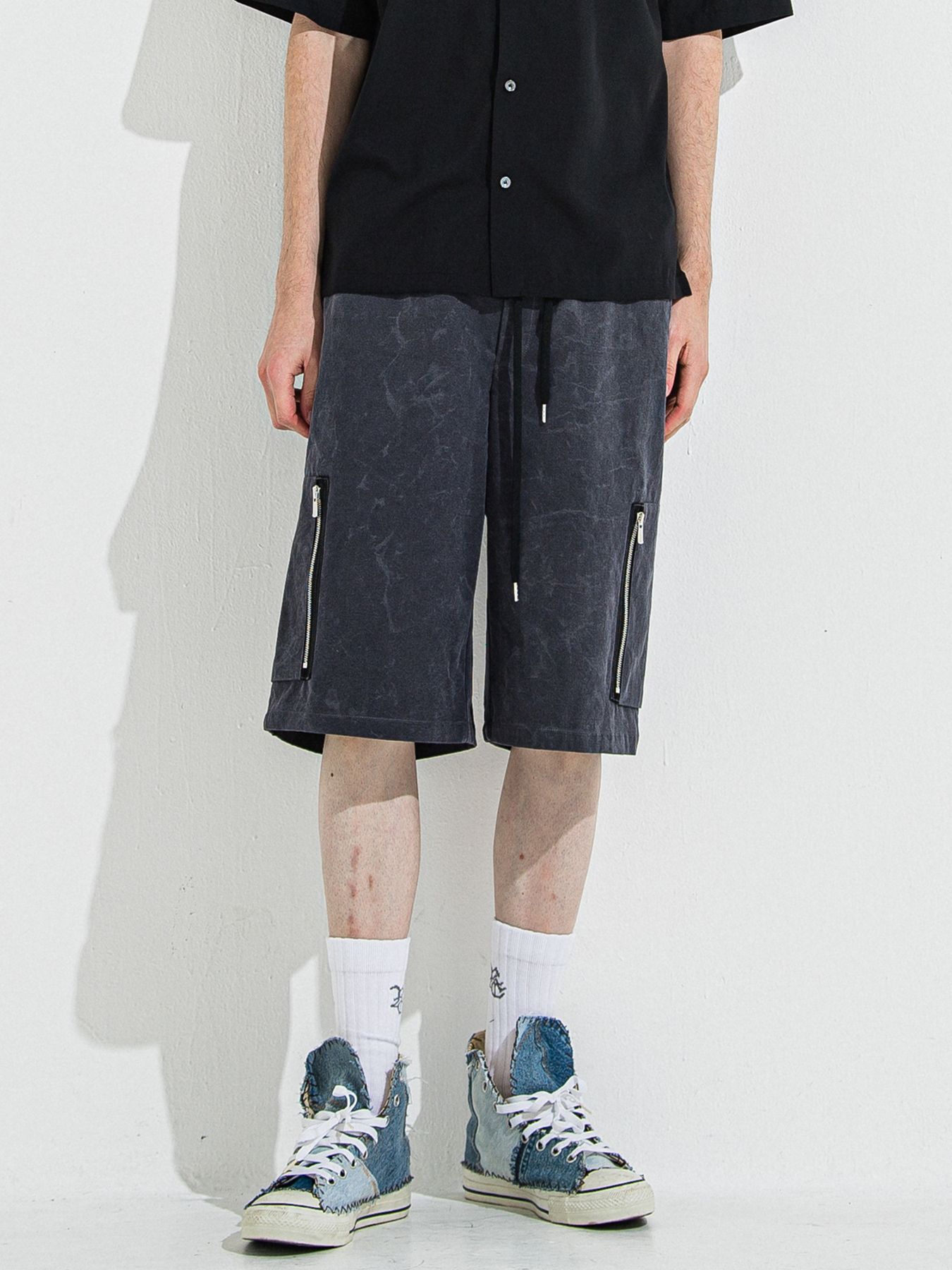 【予約品 】DAVID CARGO HALF PANTS / デヴィッドカーゴハーフパンツ / ヴィンテージブラック