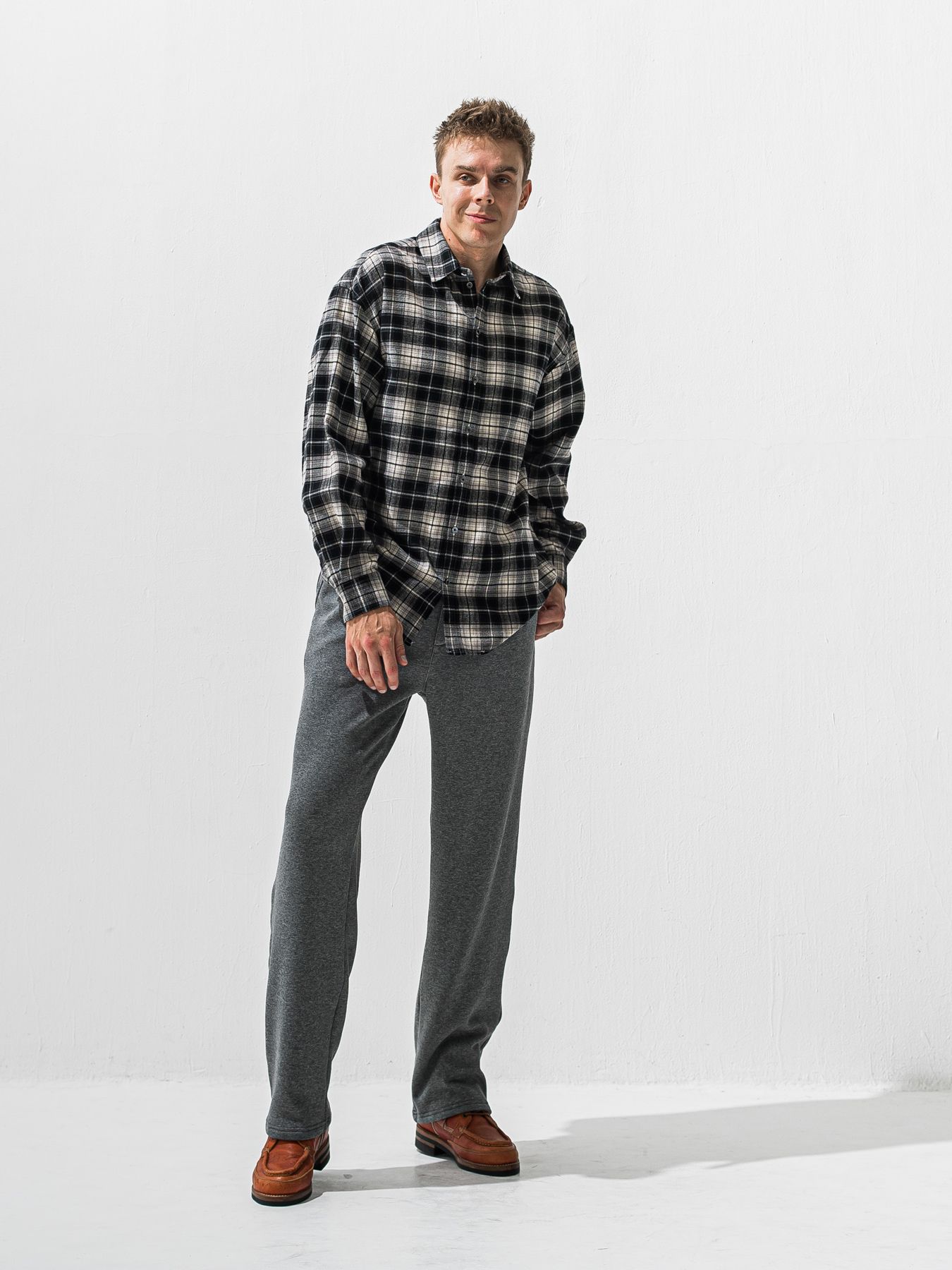 【予約品 9月6日(日) 締切】FLANNEL JACK SHIRTS / オーガニックコットン フランネルチェック ジャックシャツ / ブラック