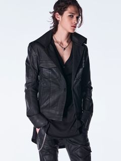 【予約品 6月29日(月) 締切】Coating Denim Napoleon Blouson / コーティング デニム ナポレオンブルゾン / ブラック