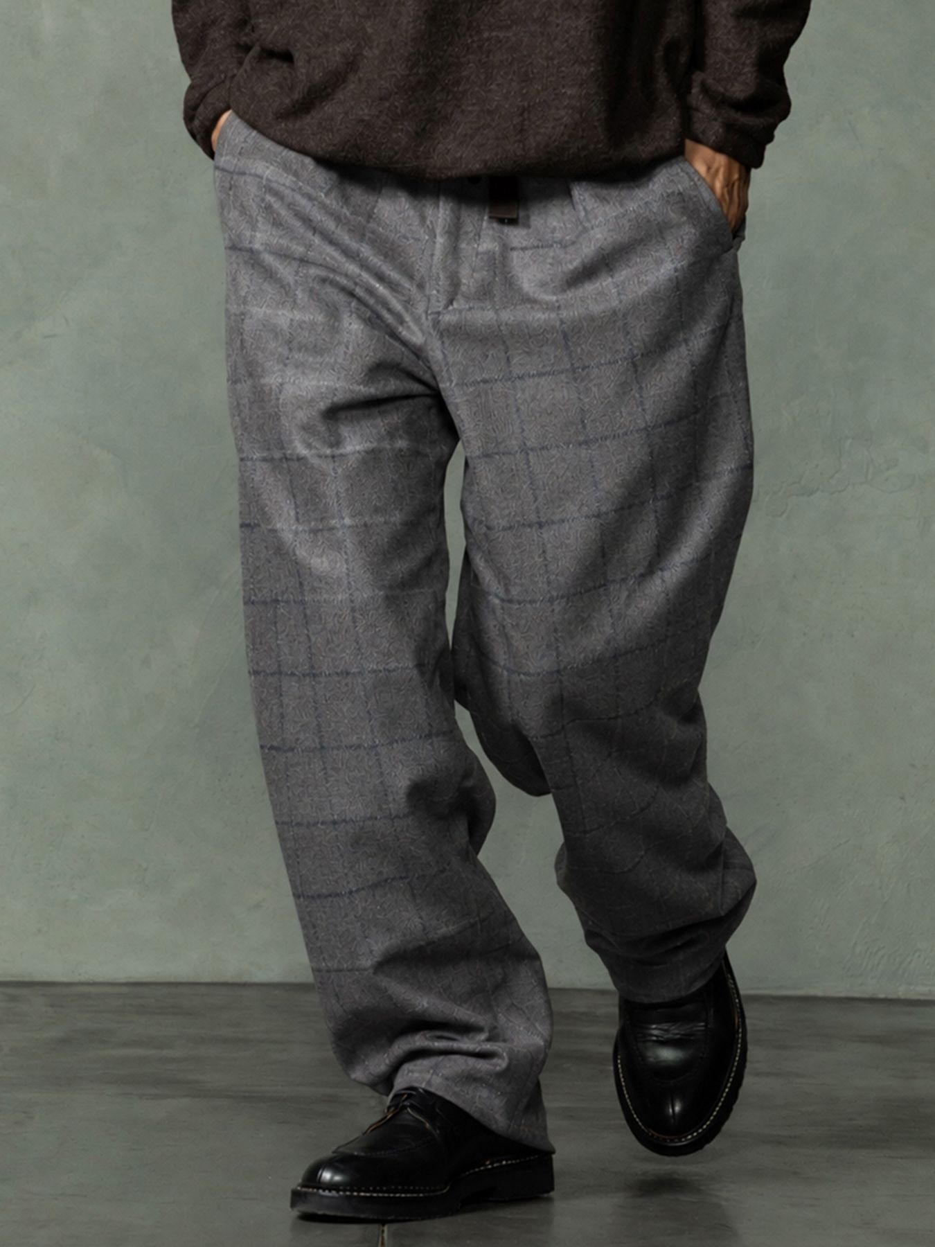 【予約品 7月5日(日) 締切】WOOLBASTE TROUSERS windowpane / ウィンドーペイン ウールトラウザーズ / グレーチェック