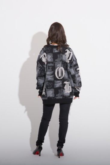 MOSAIC PATTERNED KNIT CARDIGAN/ ブラック 【BOY LONDON】