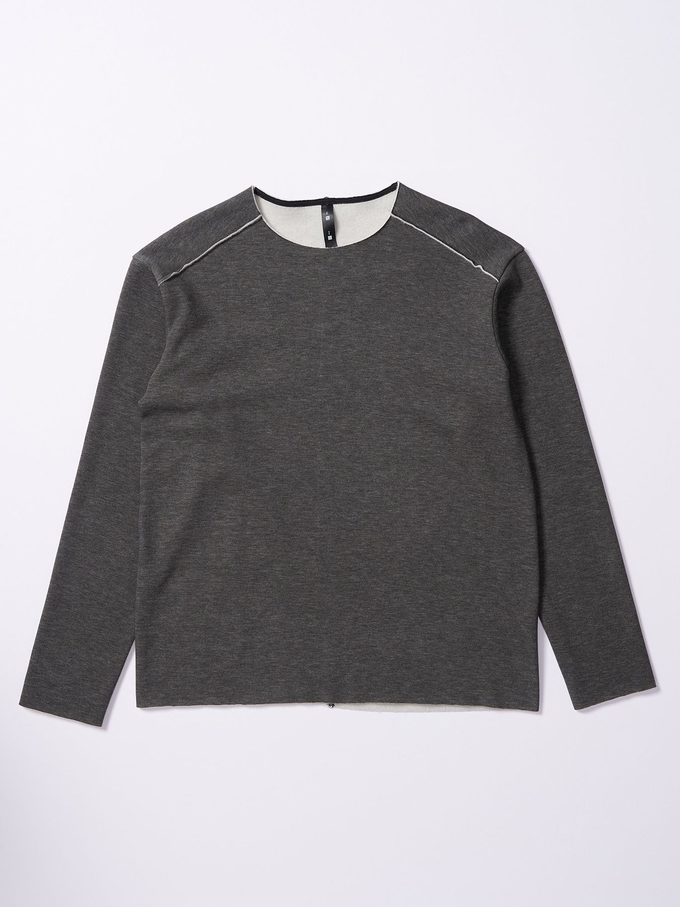 【予約品 4月19日(日) 18時締切】back boa cut-off crew / バックボア カットオフ クルーネック/ チャコール